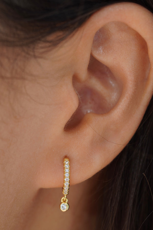 Drop of Light Huggie Hoops