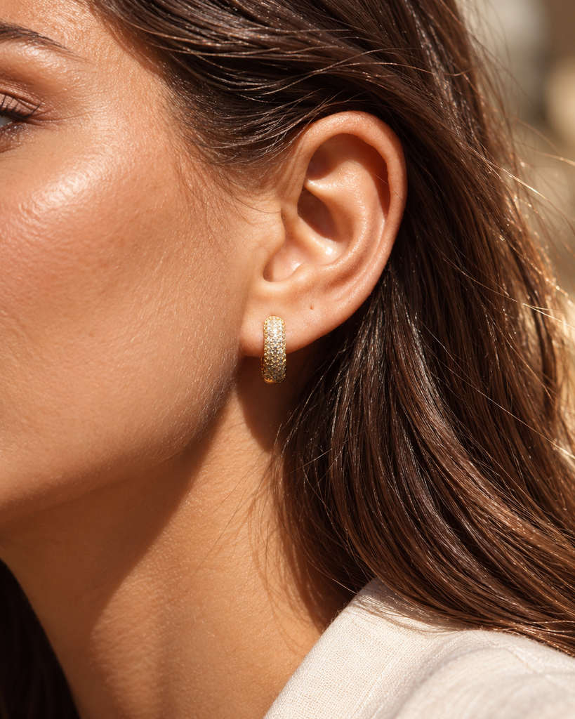 Stardust Huggie Hoops