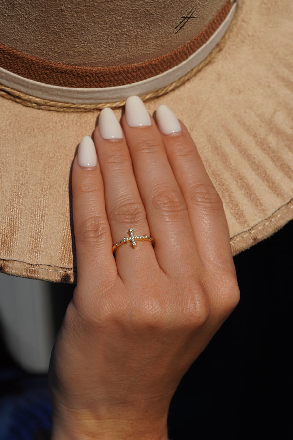 Dainty Cross Ring