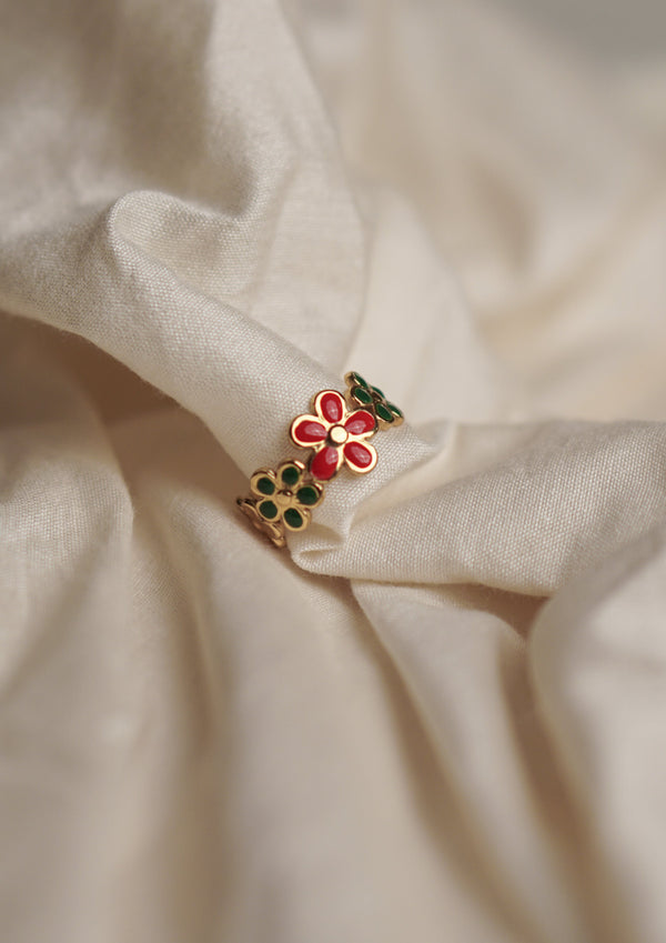 Red Daisy Ring