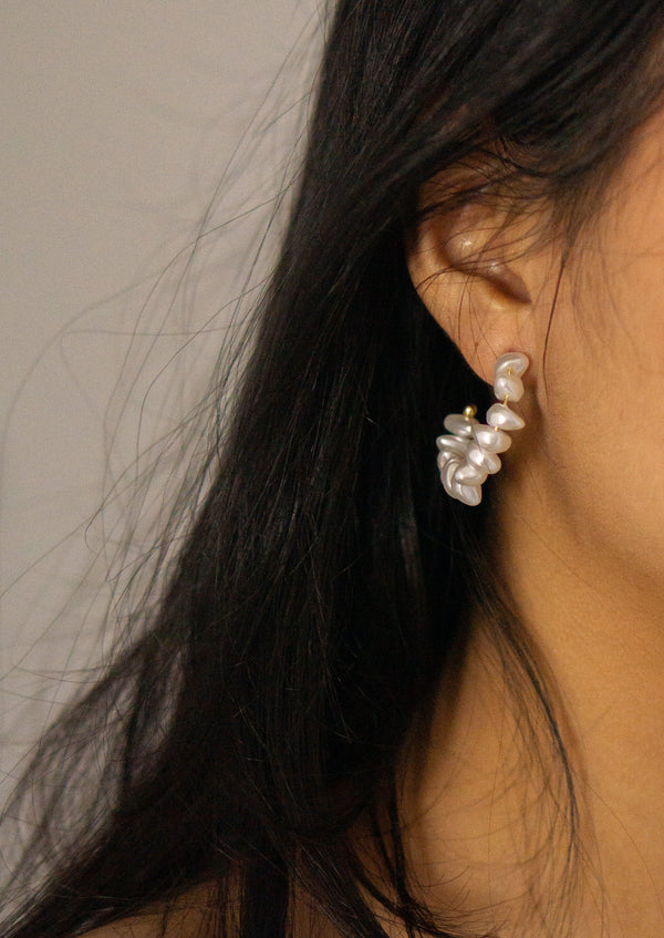 Pearl Stud Hoops