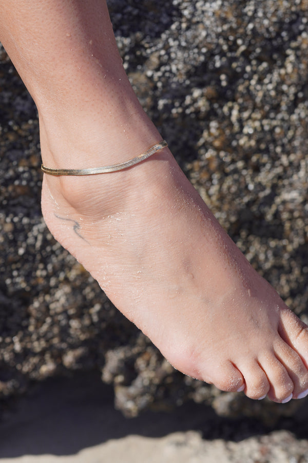 Herringbone 4mm Anklet