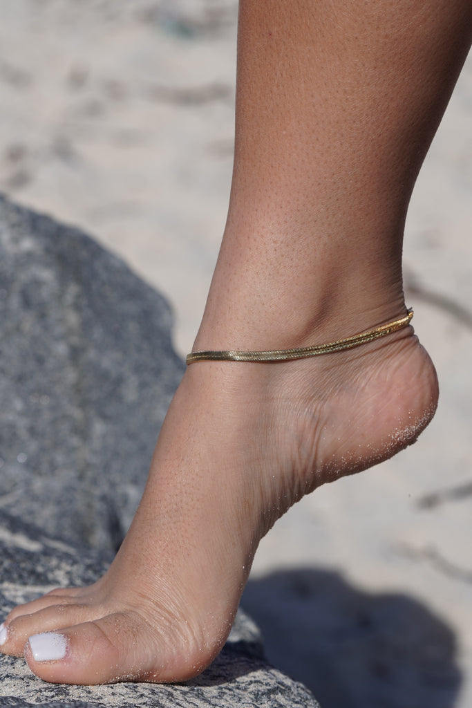 Herringbone 4mm Anklet