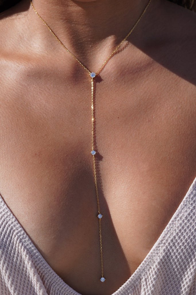Eva Clear Lariat Necklace