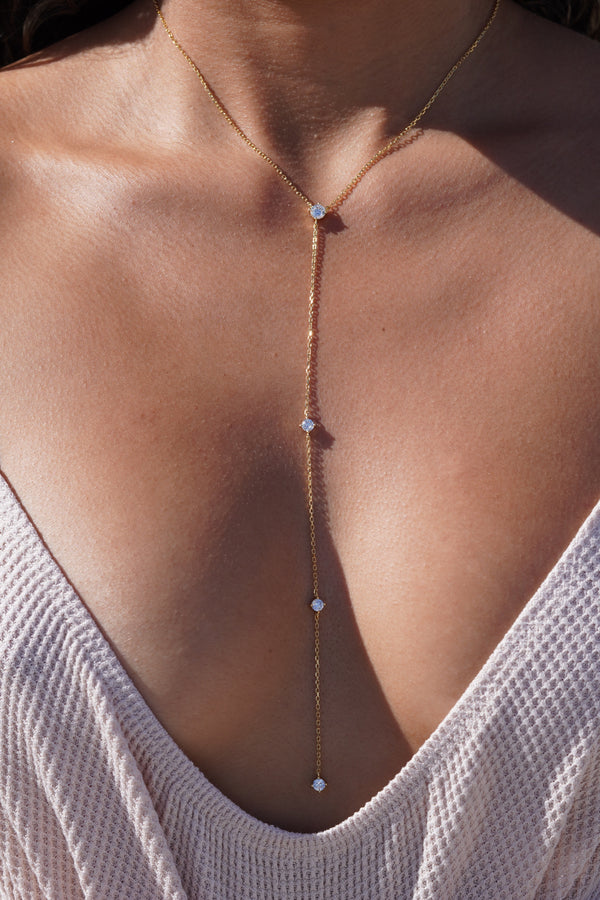 Eva Clear Lariat Necklace