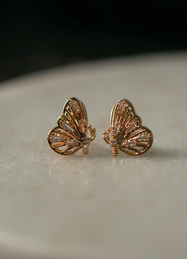 Butterfly Zircon Stud