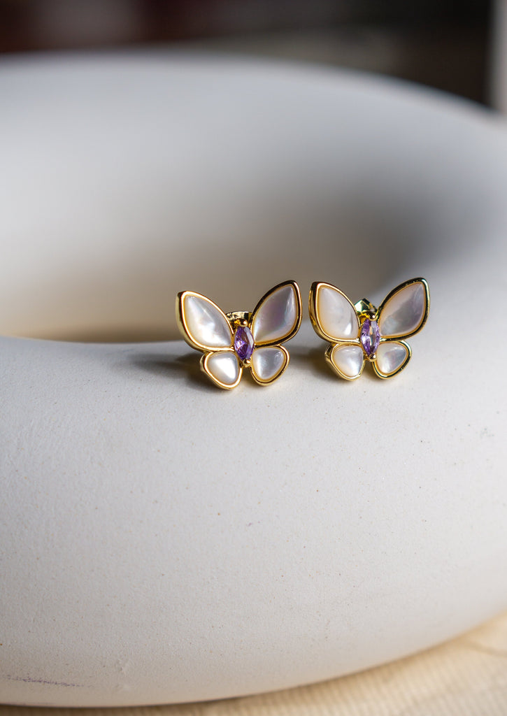 Nacre Butterfly Studs Earrings