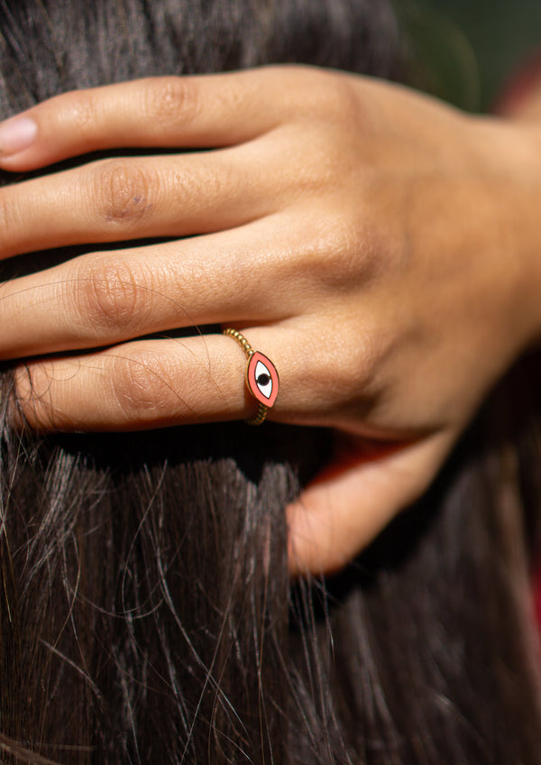Tiny Bling Evil Eye Ring