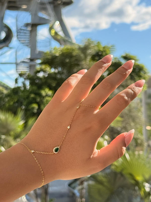 Emerald Whisper Hand Chain