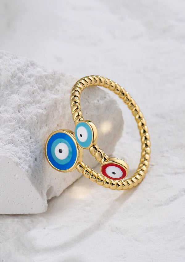 Stacked Evil Eye Ring